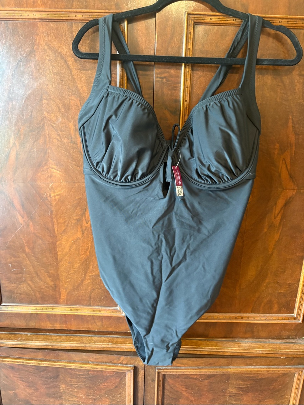 Adore Me Black One-Piece Swimsuit with Underwire Support